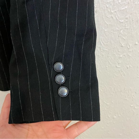 Rachel Roy Collection Pinstripe Puff Sleeve Belted Blazer size 10 - Picture 5 of 9